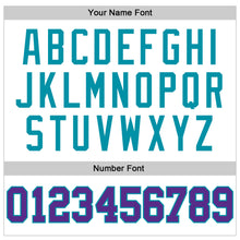 Load image into Gallery viewer, Custom White Purple-Teal Authentic Throwback Basketball Jersey