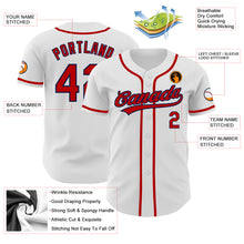Load image into Gallery viewer, Custom White Red-Navy Authentic Baseball Jersey