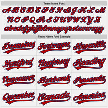 Load image into Gallery viewer, Custom White Red-Navy Authentic Baseball Jersey