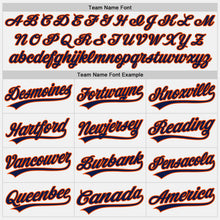 Load image into Gallery viewer, Custom White Navy-Orange Authentic Baseball Jersey