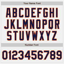 Load image into Gallery viewer, Custom White Navy-Orange Authentic Baseball Jersey