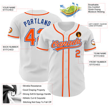 Load image into Gallery viewer, Custom White Orange-Royal Authentic Baseball Jersey