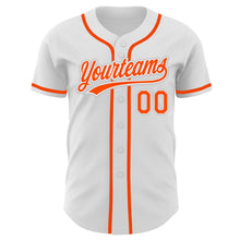 Load image into Gallery viewer, Custom White Orange-Gray Authentic Baseball Jersey