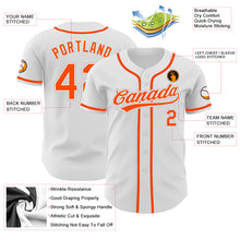 Load image into Gallery viewer, Custom White Orange-Gray Authentic Baseball Jersey