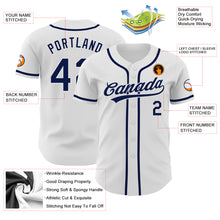 Load image into Gallery viewer, Custom White Navy Authentic Baseball Jersey