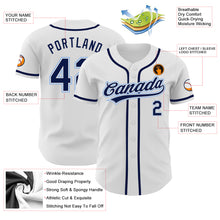 Load image into Gallery viewer, Custom White Navy-Light Blue Authentic Baseball Jersey