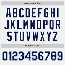 Load image into Gallery viewer, Custom White Navy-Light Blue Authentic Baseball Jersey