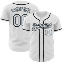 Load image into Gallery viewer, Custom White Silver-Black Authentic Baseball Jersey