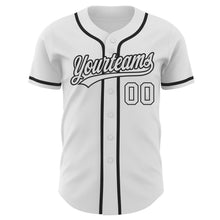 Load image into Gallery viewer, Custom White White-Black Authentic Baseball Jersey