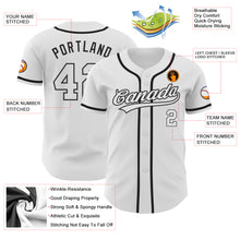 Load image into Gallery viewer, Custom White White-Black Authentic Baseball Jersey