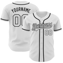 Load image into Gallery viewer, Custom White White-Black Authentic Baseball Jersey