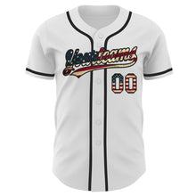 Load image into Gallery viewer, Custom White Vintage USA Flag-Black Authentic Baseball Jersey