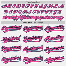 Load image into Gallery viewer, Custom White Light Blue Black-Pink Authentic Baseball Jersey