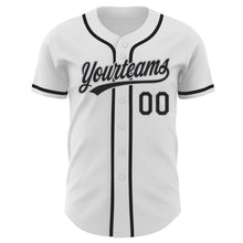 Load image into Gallery viewer, Custom White Black-Gray Authentic Baseball Jersey