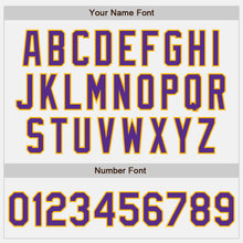 Load image into Gallery viewer, Custom White Purple-Gold Authentic Baseball Jersey
