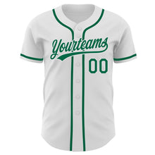 Load image into Gallery viewer, Custom White Kelly Green Authentic Baseball Jersey