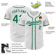 Load image into Gallery viewer, Custom White Kelly Green Authentic Baseball Jersey