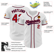 Load image into Gallery viewer, Custom White Red-Navy Authentic Baseball Jersey