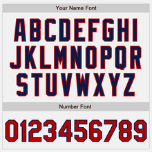 Load image into Gallery viewer, Custom White Red-Navy Authentic Baseball Jersey