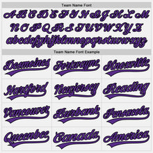 Load image into Gallery viewer, Custom White Purple-Black Authentic Baseball Jersey