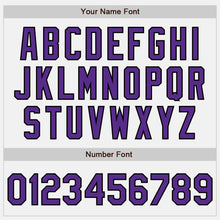 Load image into Gallery viewer, Custom White Purple-Black Authentic Baseball Jersey