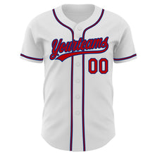Load image into Gallery viewer, Custom White Red-Royal Authentic Baseball Jersey