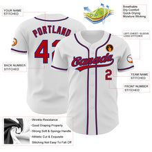 Load image into Gallery viewer, Custom White Red-Royal Authentic Baseball Jersey