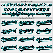 Load image into Gallery viewer, Custom White Black-Teal Authentic Baseball Jersey