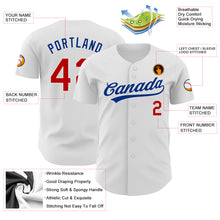 Load image into Gallery viewer, Custom White Red-Royal Authentic Baseball Jersey