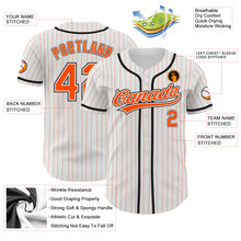 Load image into Gallery viewer, Custom White Orange Pinstripe Orange-Black Authentic Baseball Jersey