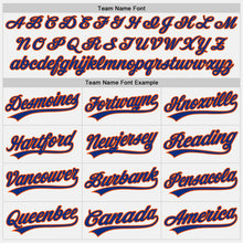 Load image into Gallery viewer, Custom White Royal Pinstripe Royal-Orange Authentic Baseball Jersey