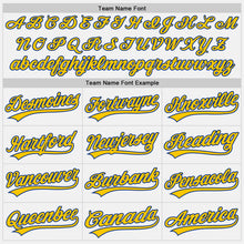 Load image into Gallery viewer, Custom White Royal Pinstripe Gold Authentic Baseball Jersey