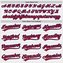 Load image into Gallery viewer, Custom White Royal Pinstripe Red Authentic Baseball Jersey
