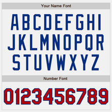 Load image into Gallery viewer, Custom White Royal Pinstripe Red Authentic Baseball Jersey