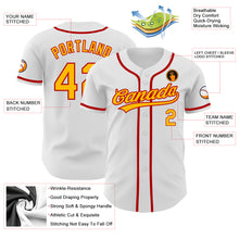 Load image into Gallery viewer, Custom White Gold-Red Authentic Baseball Jersey