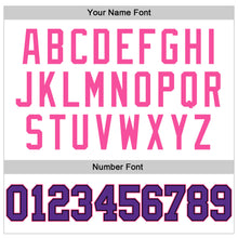 Load image into Gallery viewer, Custom White Black Pinstripe Purple-Pink Authentic Basketball Jersey