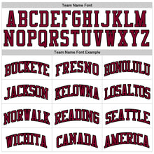 Load image into Gallery viewer, Custom White Black Pinstripe Maroon Authentic Basketball Jersey