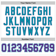 Load image into Gallery viewer, Custom White Purple Pinstripe Purple-Teal Authentic Basketball Jersey