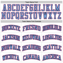 Load image into Gallery viewer, Custom White Light Blue Pinstripe Light Blue Black-Pink Authentic Basketball Jersey