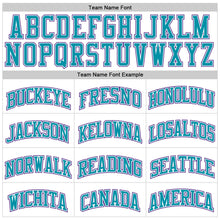 Load image into Gallery viewer, Custom White Teal Pinstripe Teal-Purple Authentic Basketball Jersey