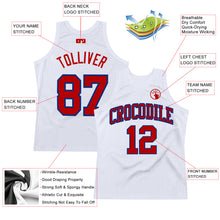 Load image into Gallery viewer, Custom White Red-Royal Authentic Throwback Basketball Jersey