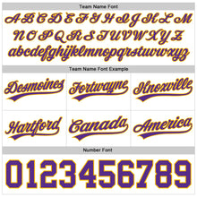 Load image into Gallery viewer, Custom White Purple-Gold Authentic Throwback Basketball Shorts