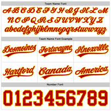 Load image into Gallery viewer, Custom White Red-Gold Authentic Throwback Basketball Shorts