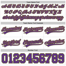 Load image into Gallery viewer, Custom White Purple Old Gold-Black Authentic Throwback Basketball Shorts