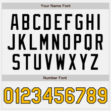 Load image into Gallery viewer, Custom White Black Pinstripe Gold Authentic Baseball Jersey