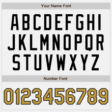 Load image into Gallery viewer, Custom White Black Pinstripe Old Gold Authentic Baseball Jersey