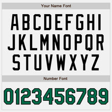 Load image into Gallery viewer, Custom White Black Pinstripe Kelly Green Authentic Baseball Jersey