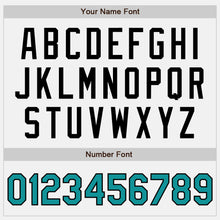 Load image into Gallery viewer, Custom White Black Pinstripe Teal Authentic Baseball Jersey