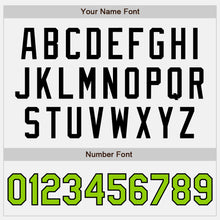 Load image into Gallery viewer, Custom White Black Pinstripe Neon Green Authentic Baseball Jersey