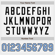 Load image into Gallery viewer, Custom White Black Pinstripe Light Blue Authentic Baseball Jersey